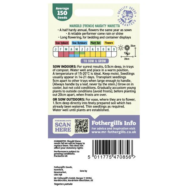 Fothergill's Marigold French Naughty Marietta Seeds
