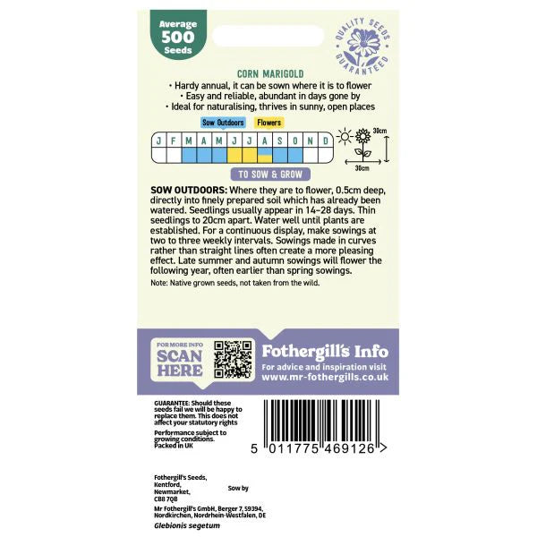 Fothergill's Nature's Helpers Corn Marigold Wildflower Seeds