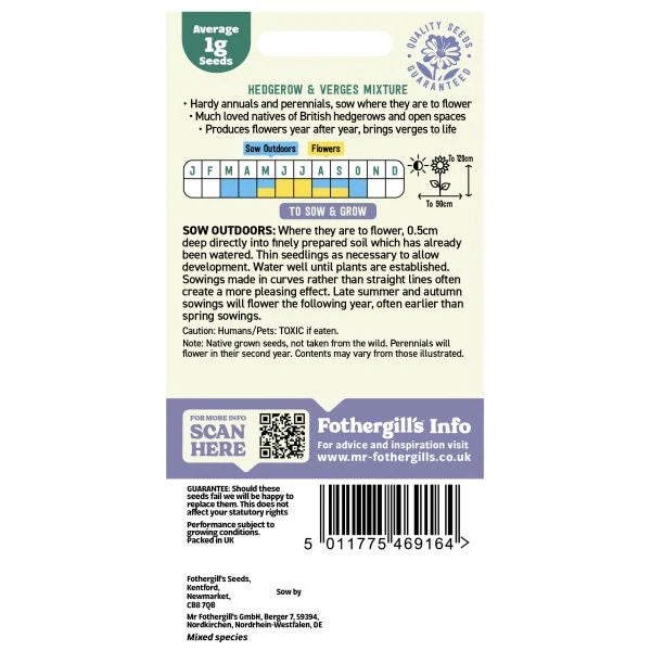 Fothergill's Nature's Helpers Wildflower Hedgerow & Verges Seeds