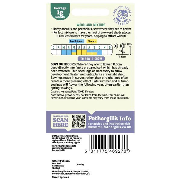 Fothergill's Nature's Helpers Wildflower Woodland Mixture Seeds