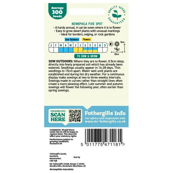 Fothergill's Nemophila Five Spot Seeds