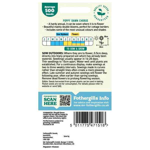 Fothergill's Poppy Dawn Chorus Seeds