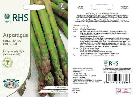 Fothergill's RHS Asparagus Connover's Colossal