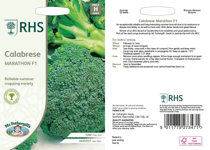 Fothergill's RHS Calabrese Marathon F1 Seeds