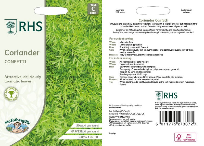 Fothergill's RHS Coriander Confetti Seeds