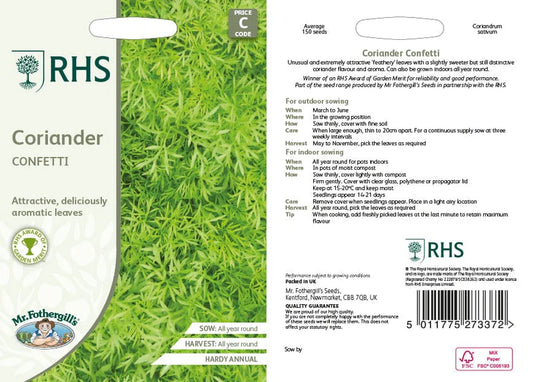 Fothergill's RHS Coriander Confetti Seeds