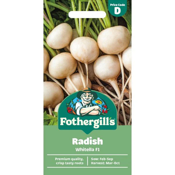 Fothergill's Radish Whitella F1 Vegetable Seeds