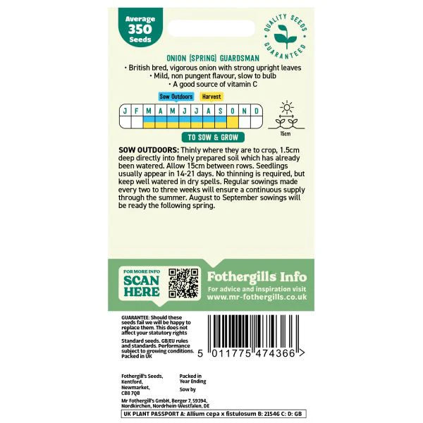 Fothergill's Spring Onion Guardsman Seeds