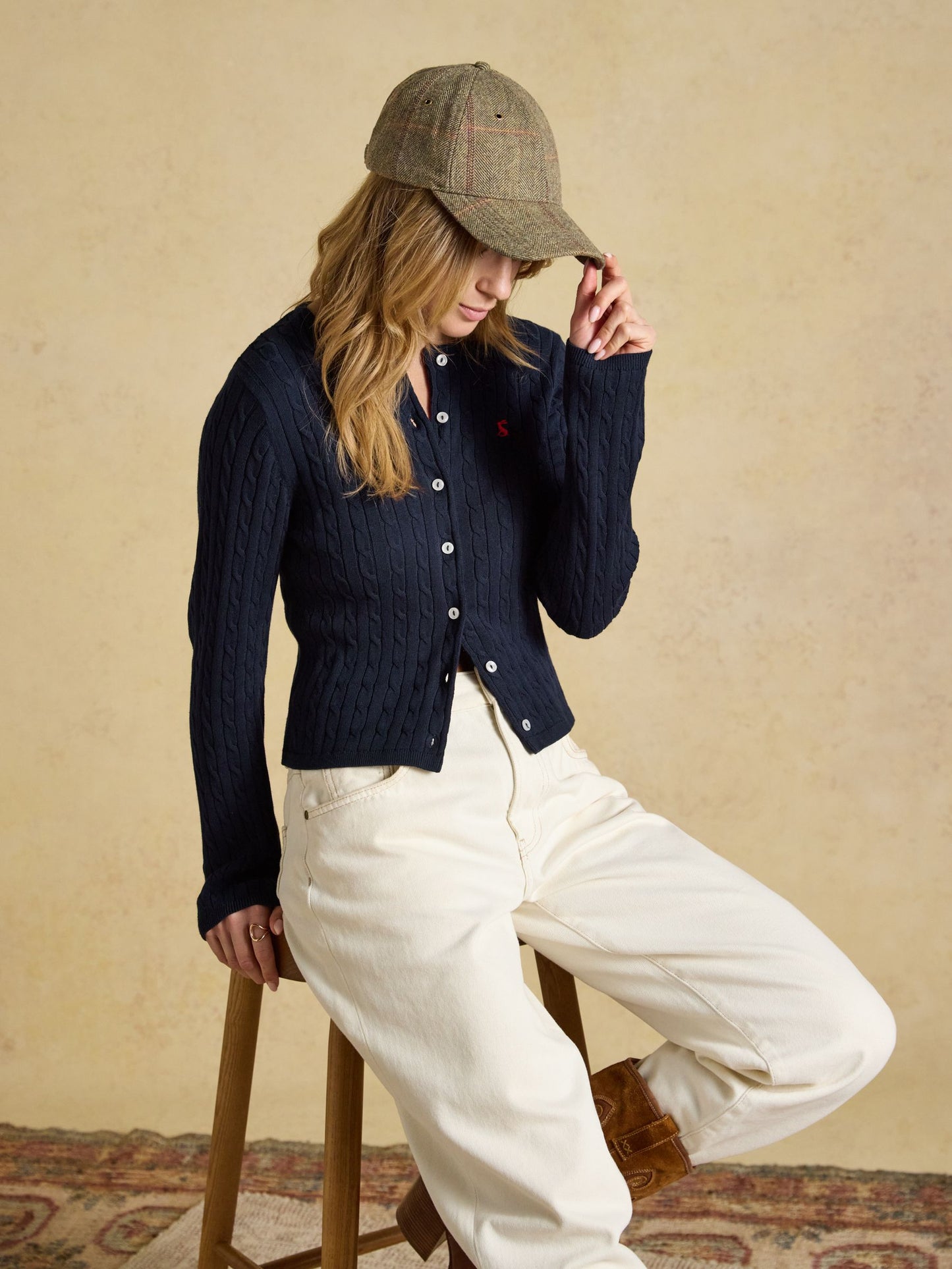 Joules Perry Tweed Baseball Cap