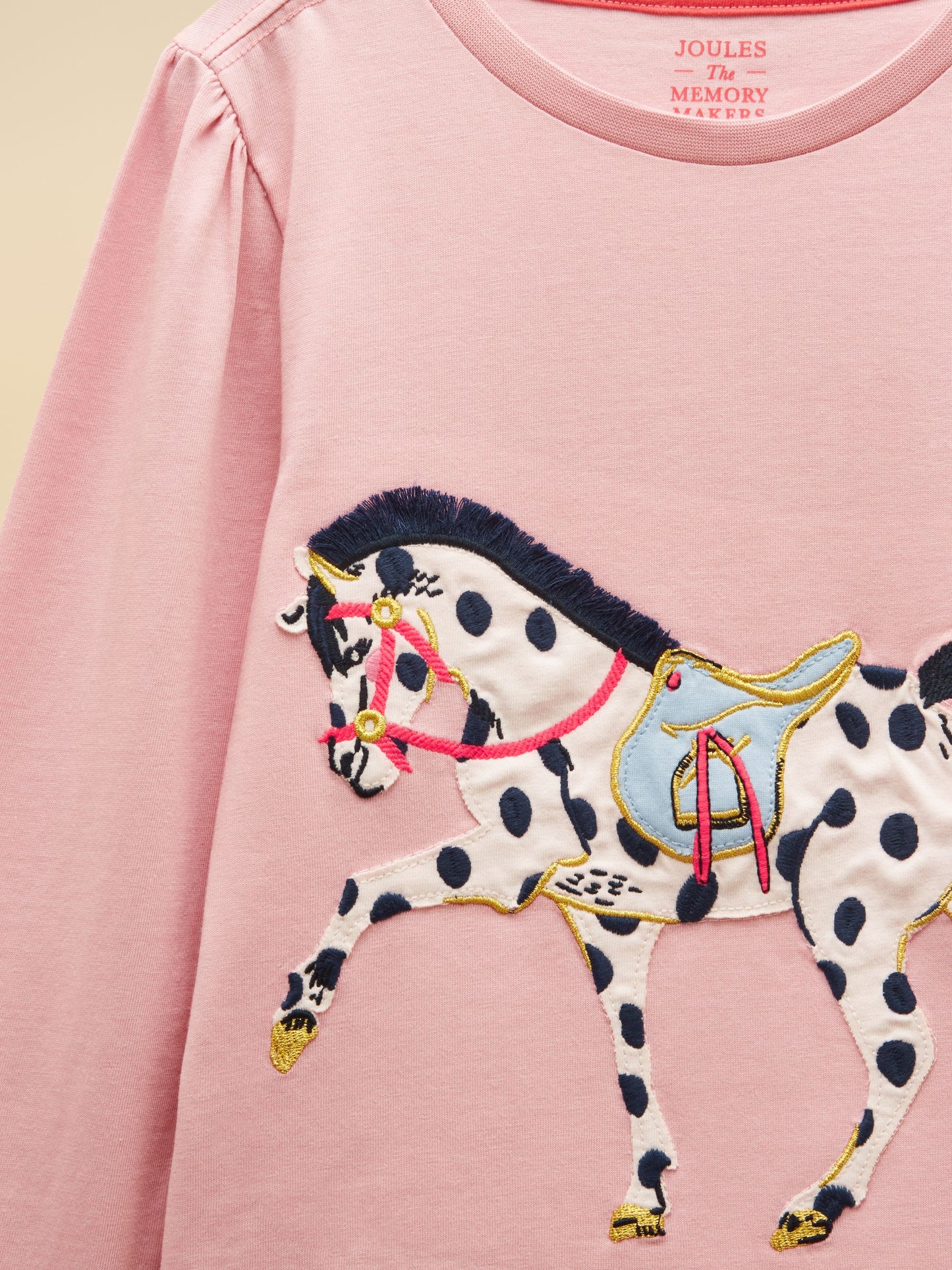 Joules Girls Ava Applique Long Sleeve Top