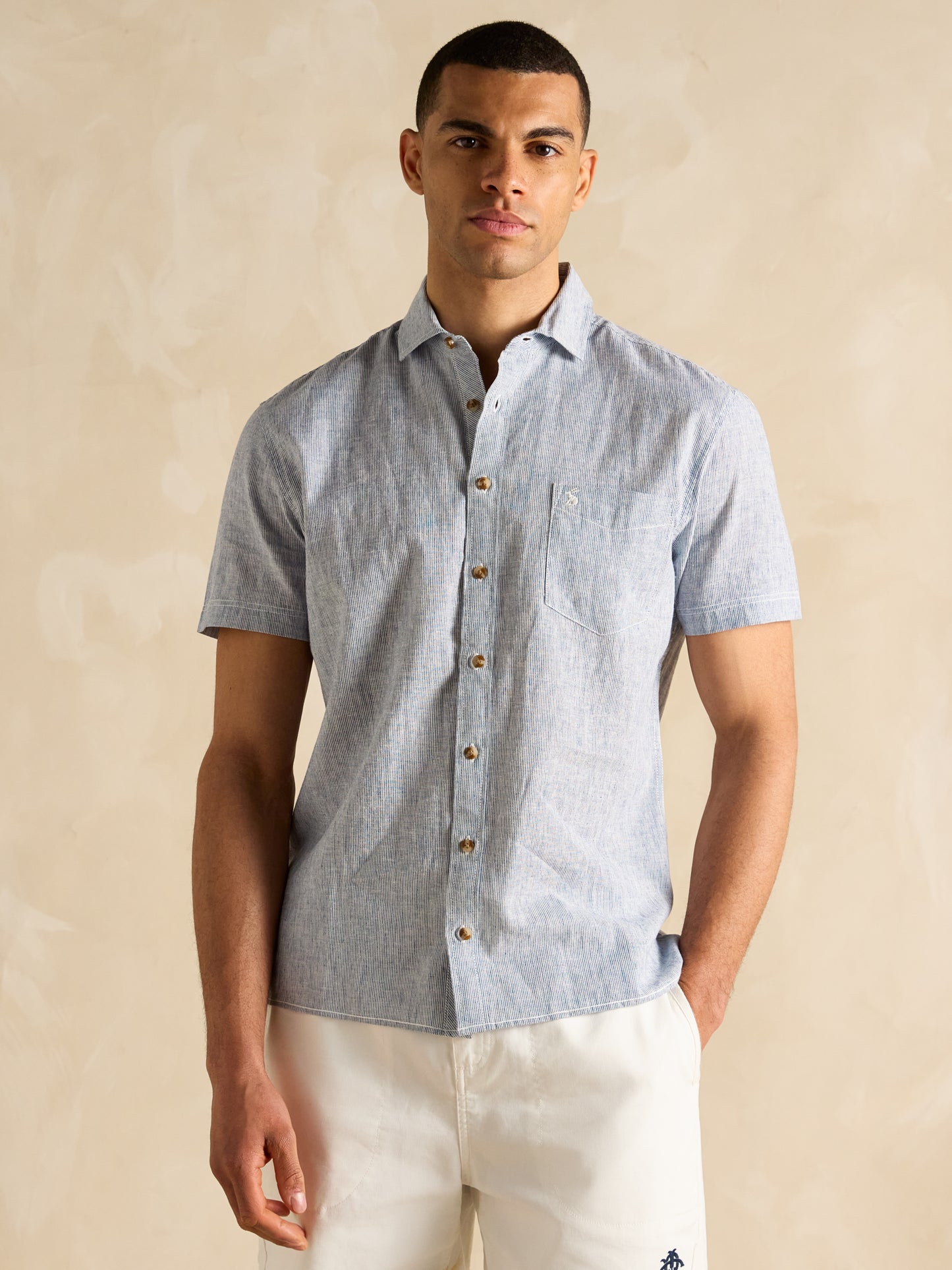 Joules Short-Sleeve Linen Shirt