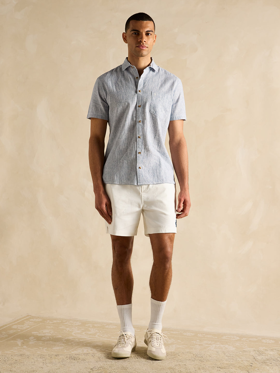 Joules Short-Sleeve Linen Shirt