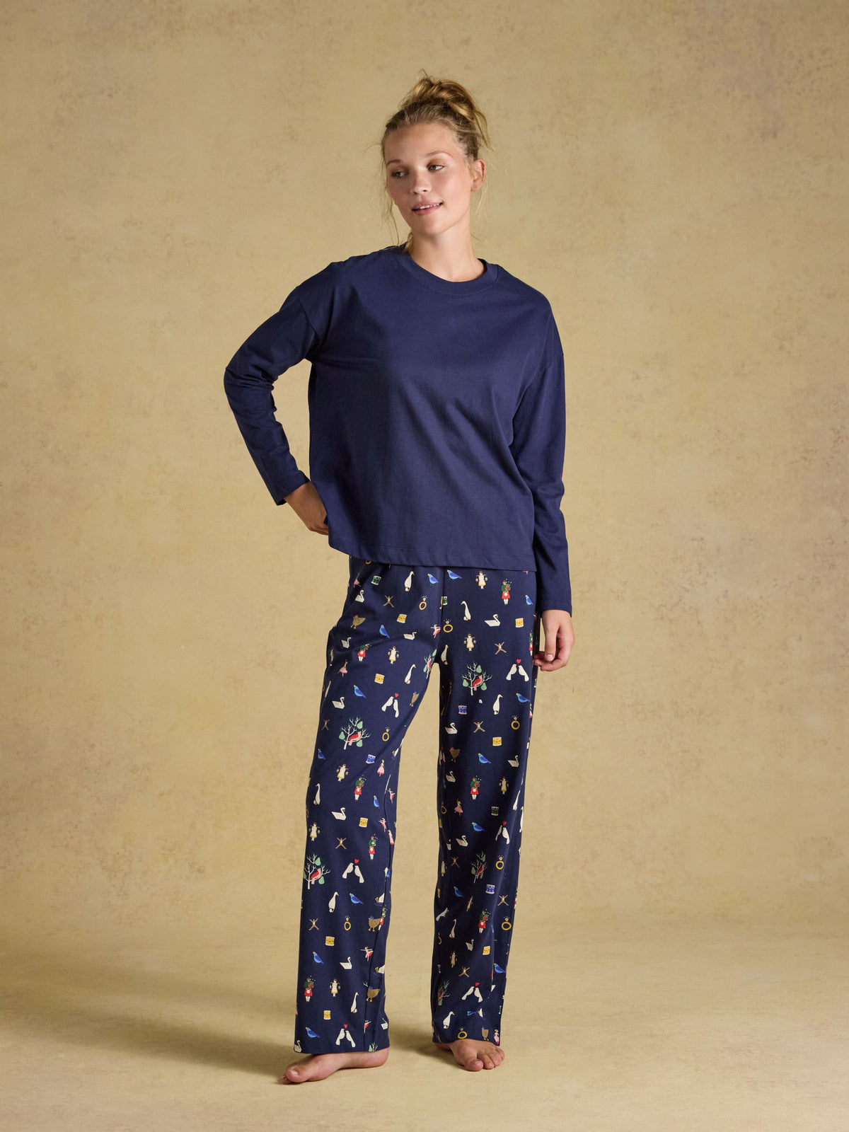 Joules Lyla Long Sleeve Jersey Cotton Pyjama Set