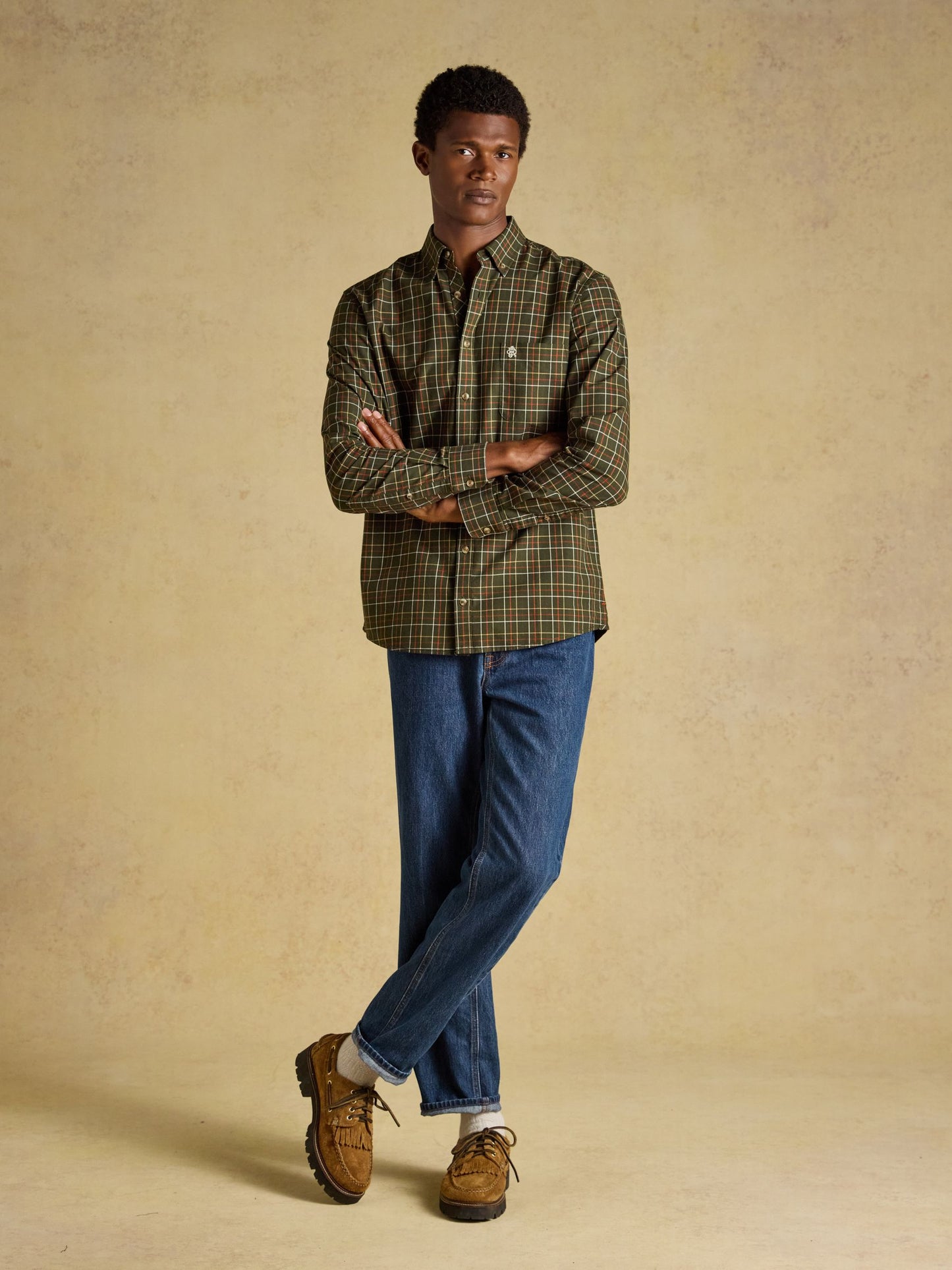 Joules Checked Classic Fit Cotton Oxford Shirt