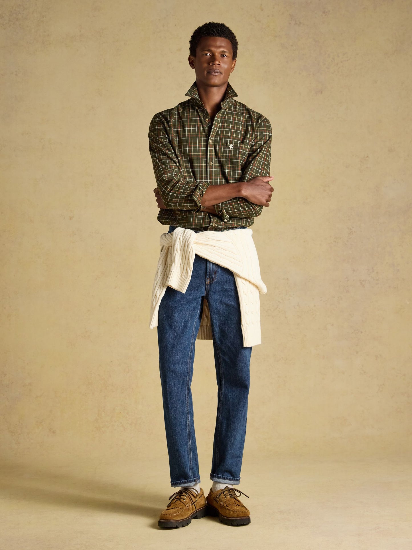 Joules Checked Classic Fit Cotton Oxford Shirt