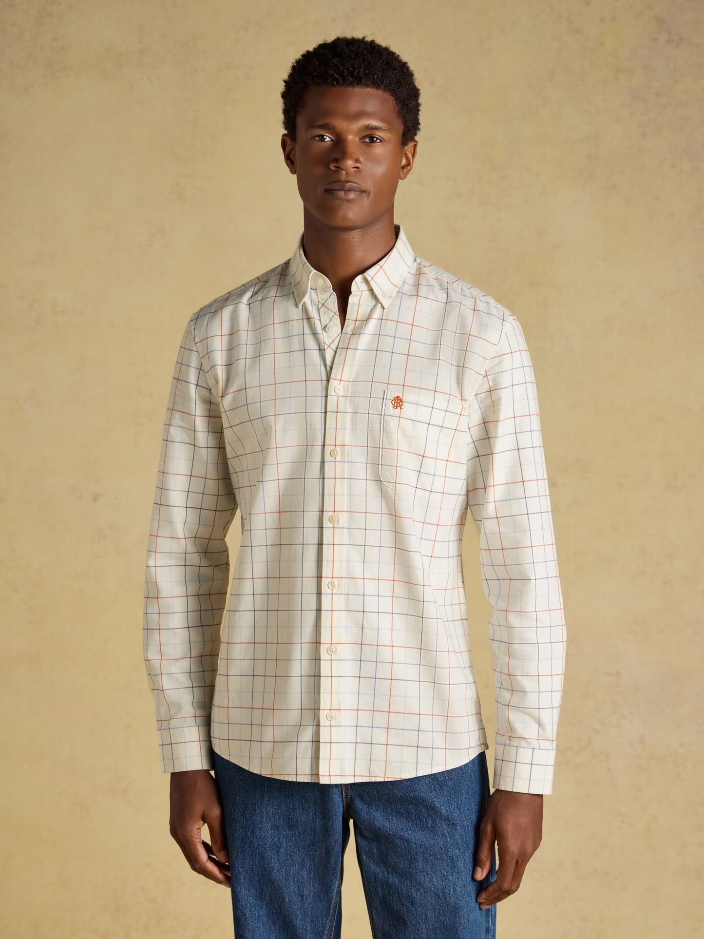 Joules Checked Classic Fit Cotton Oxford Shirt