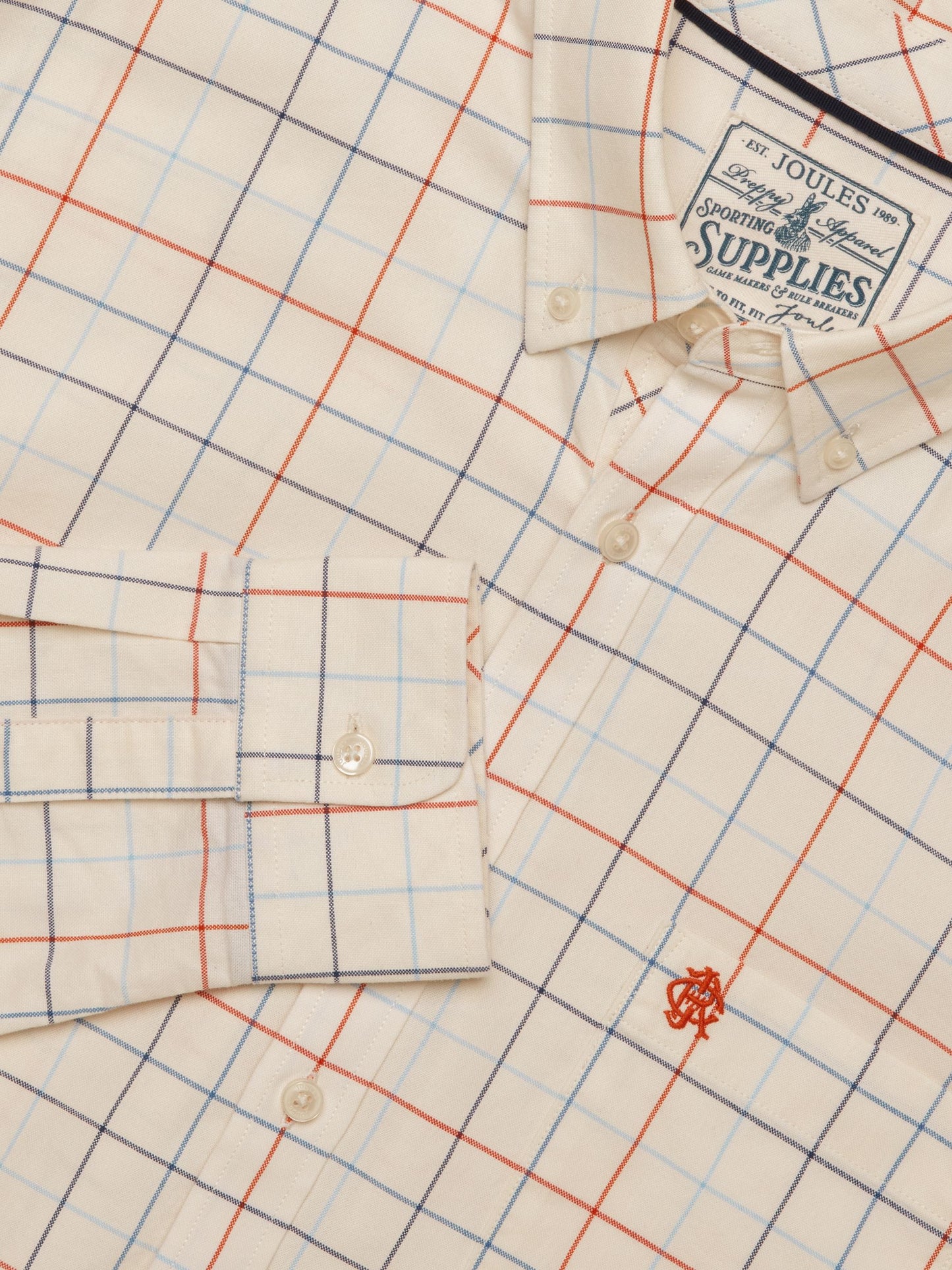 Joules Checked Classic Fit Cotton Oxford Shirt