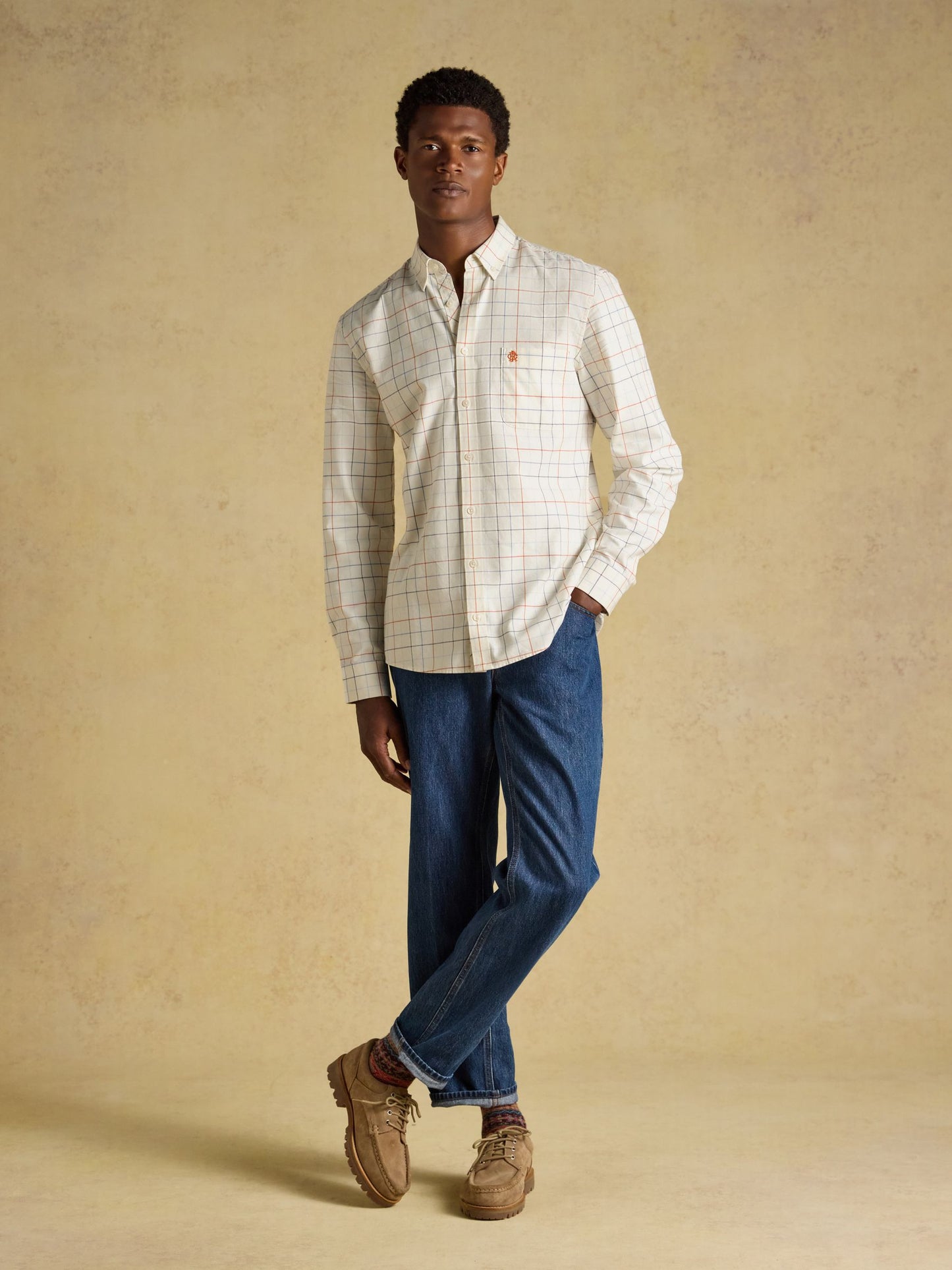 Joules Checked Classic Fit Cotton Oxford Shirt
