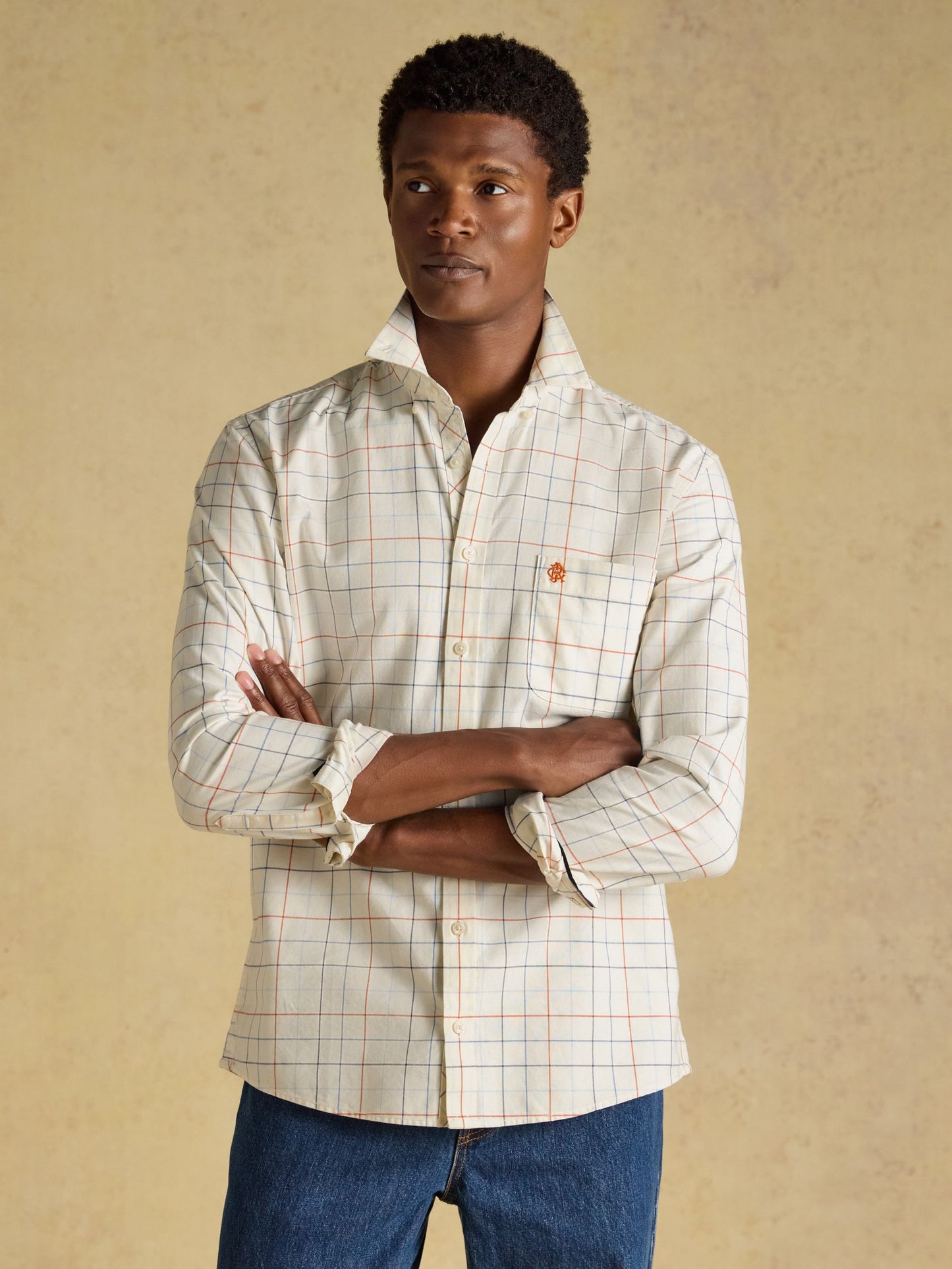 Joules Checked Classic Fit Cotton Oxford Shirt
