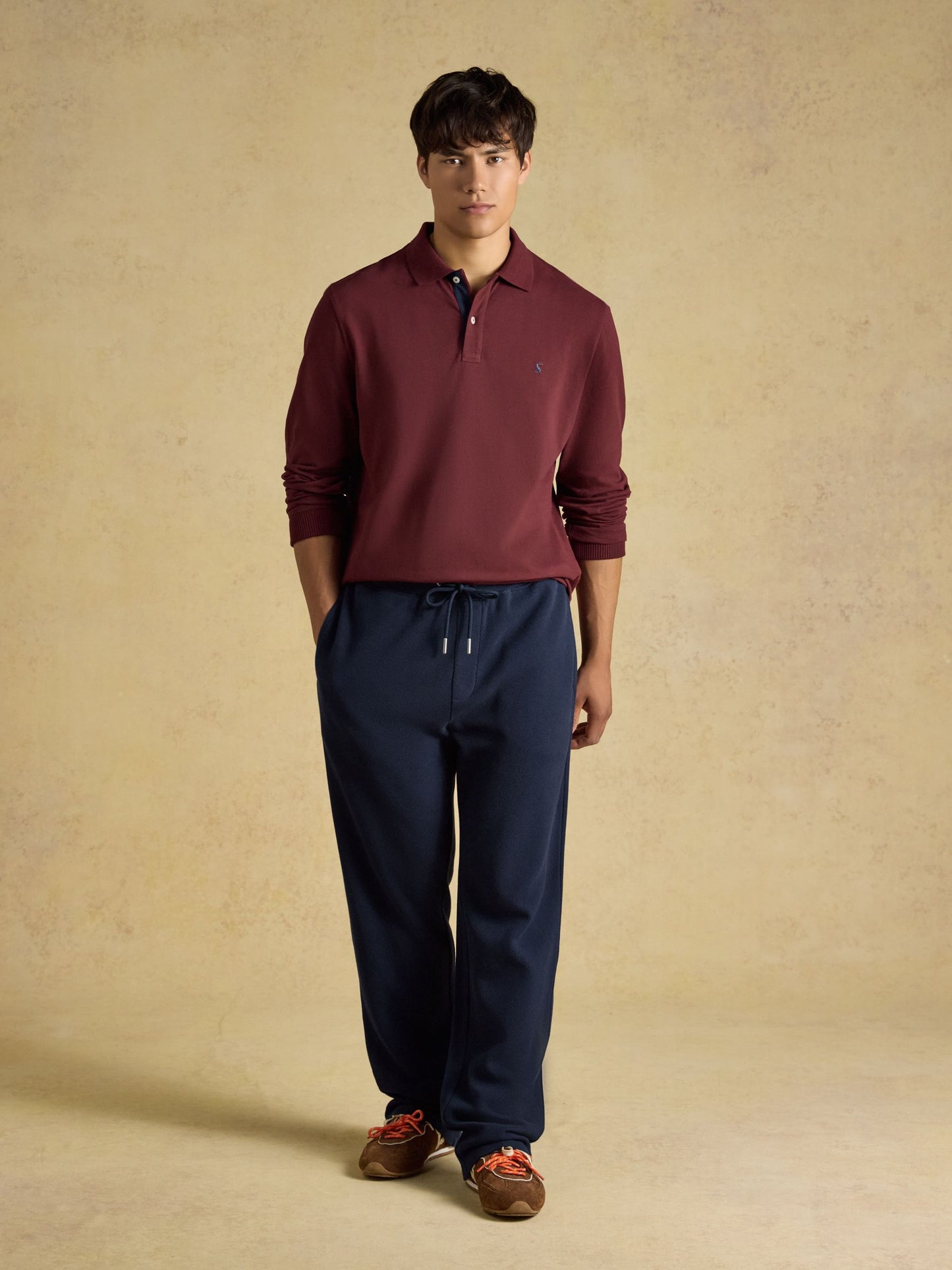 Joules Long Sleeve Cotton Pique Polo Shirt
