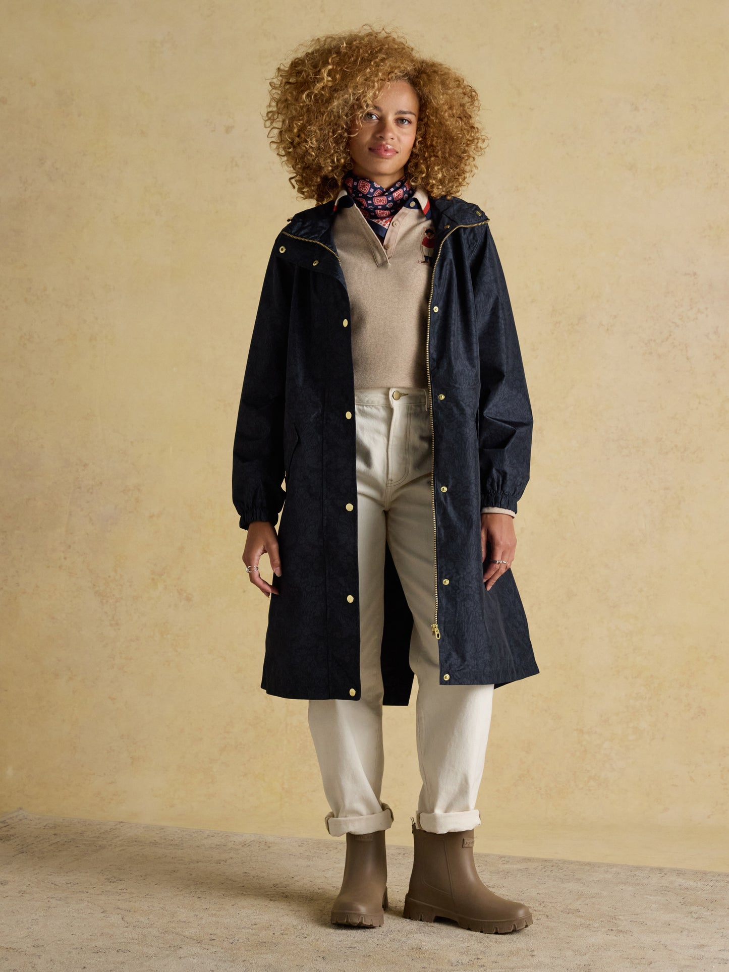 Joules Holkham Waterproof Printed Packable Raincoat