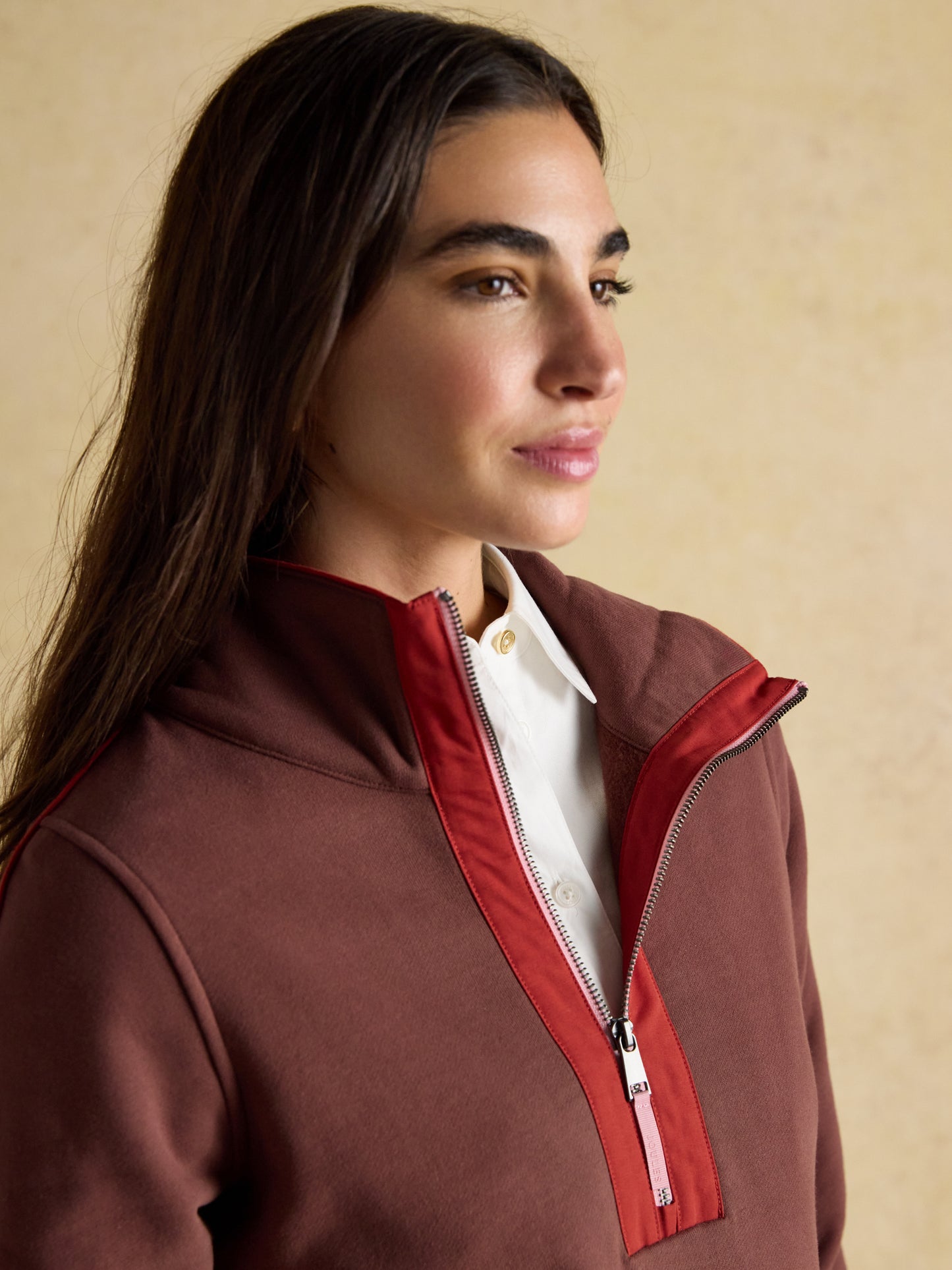 Joules Bronte Funnel Neck Quarter Zip Sweatshirt