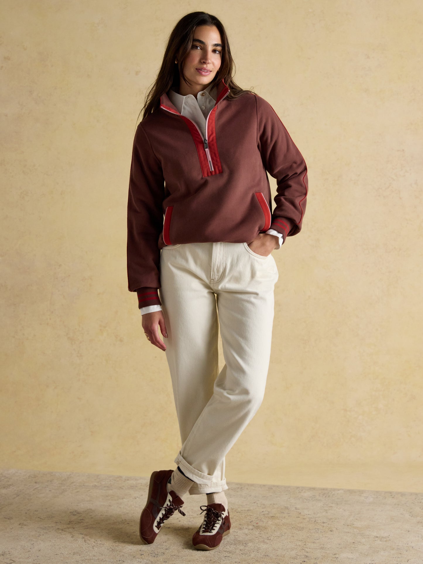 Joules Bronte Funnel Neck Quarter Zip Sweatshirt