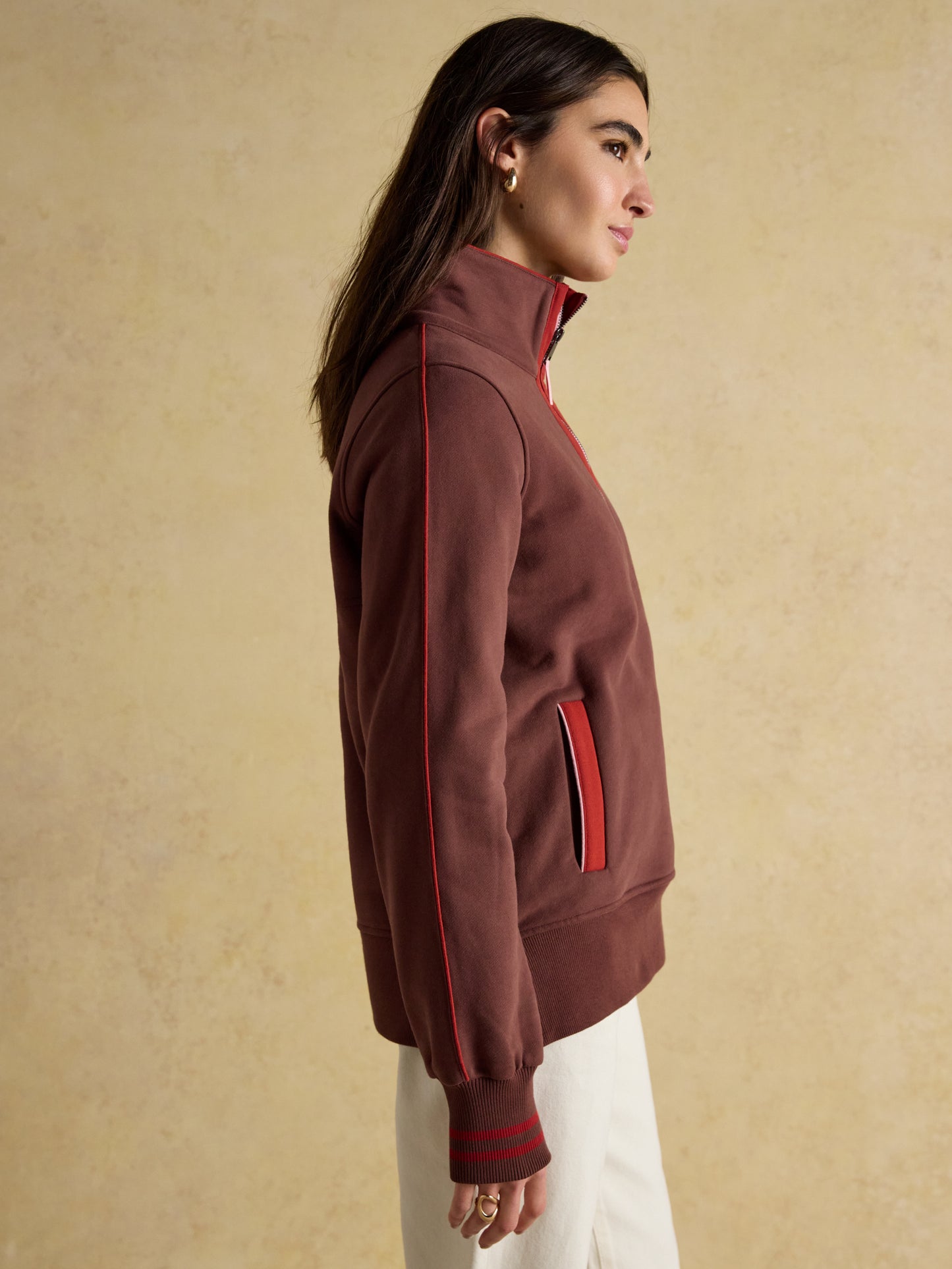 Joules Bronte Funnel Neck Quarter Zip Sweatshirt