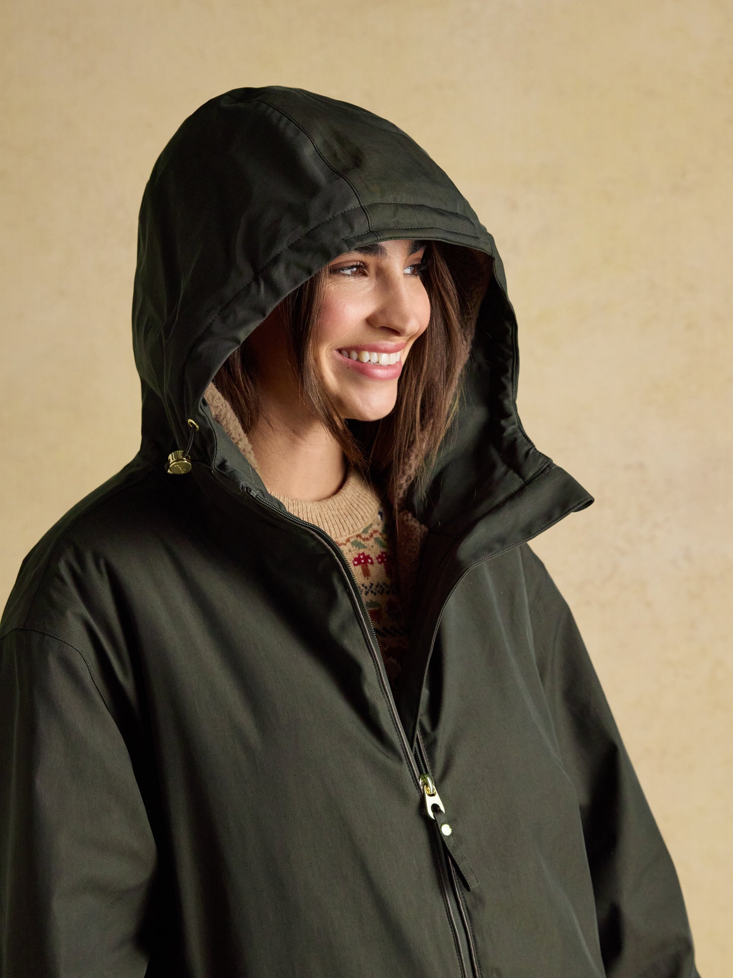 Joules Coverall Oversized Fleece Lined Waterproof Coat