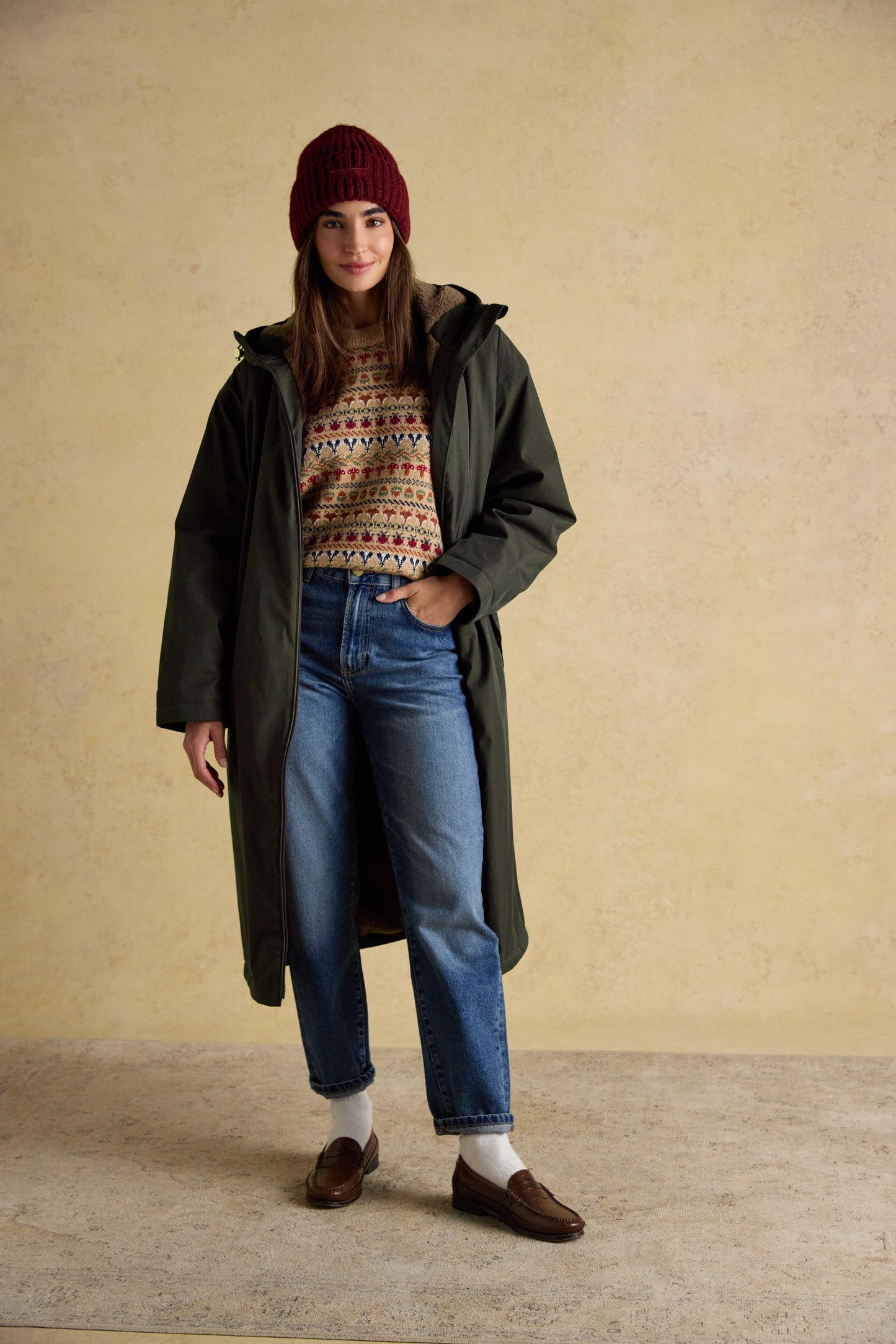 Joules Coverall Oversized Fleece Lined Waterproof Coat