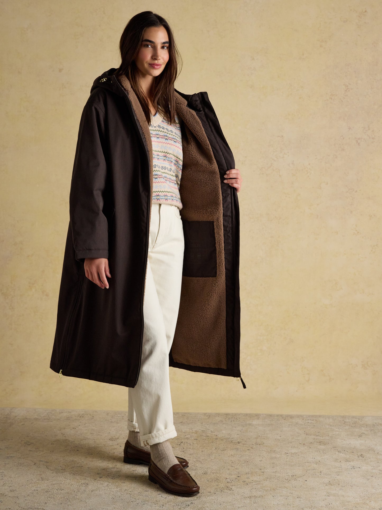 Joules Coverall Oversized Fleece Lined Waterproof Coat