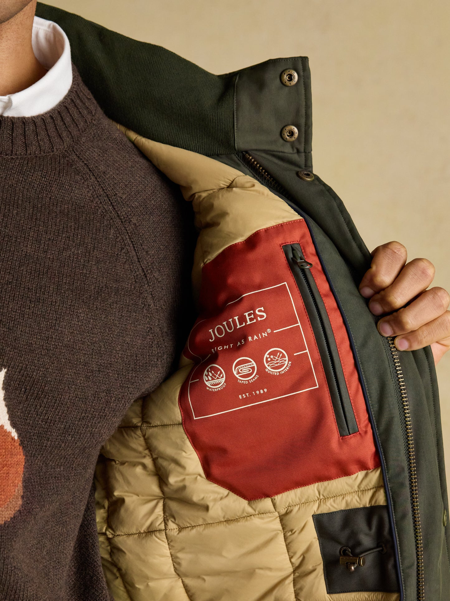 Joules Beckett Waterproof Field Coat with Packable Hood