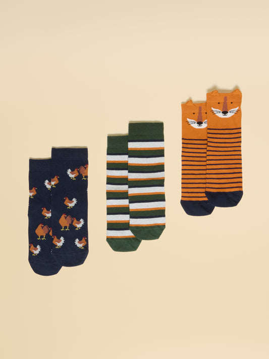 Joules Boys Neat Feet 3-Pack Socks