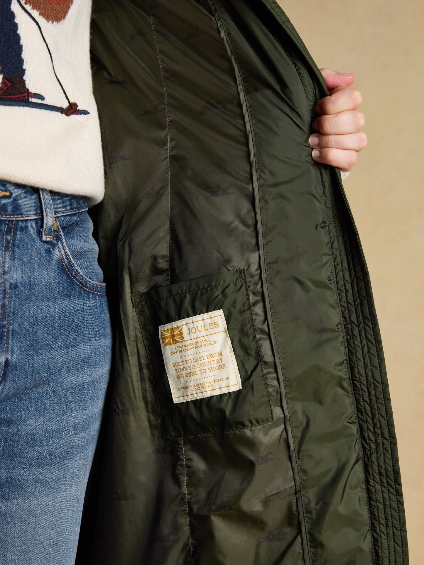 Joules Pembury Showerproof Long Padded Coat