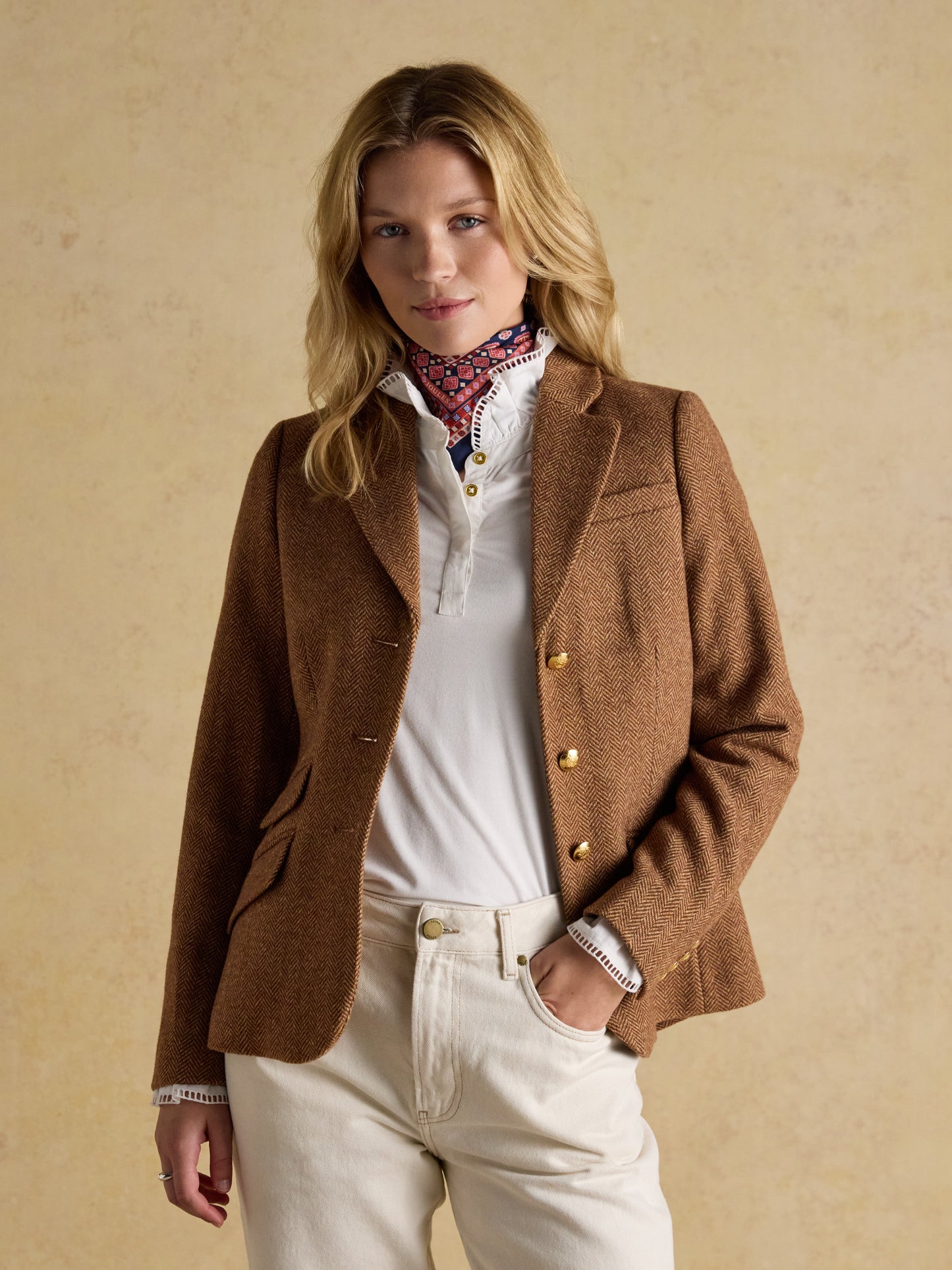 Joules Canterley Herringbone Tweed Blazer