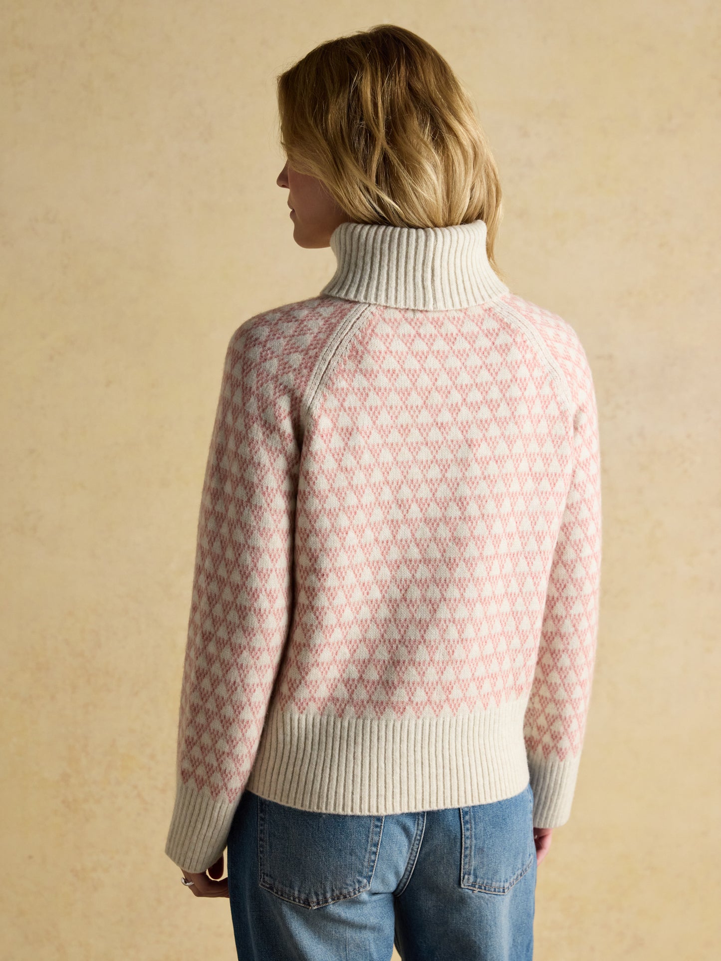 Joules Addison Patterned Jumper with Detachable Roll Neck