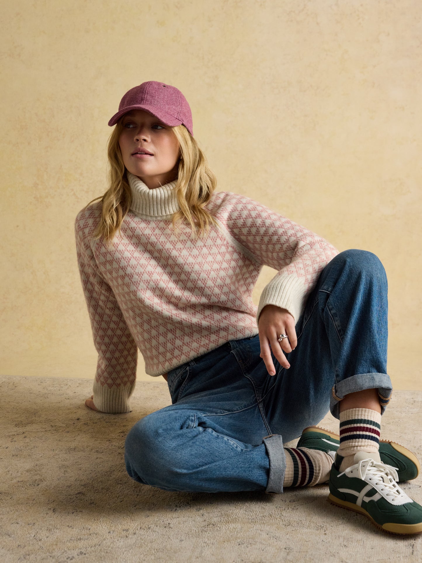 Joules Addison Patterned Jumper with Detachable Roll Neck