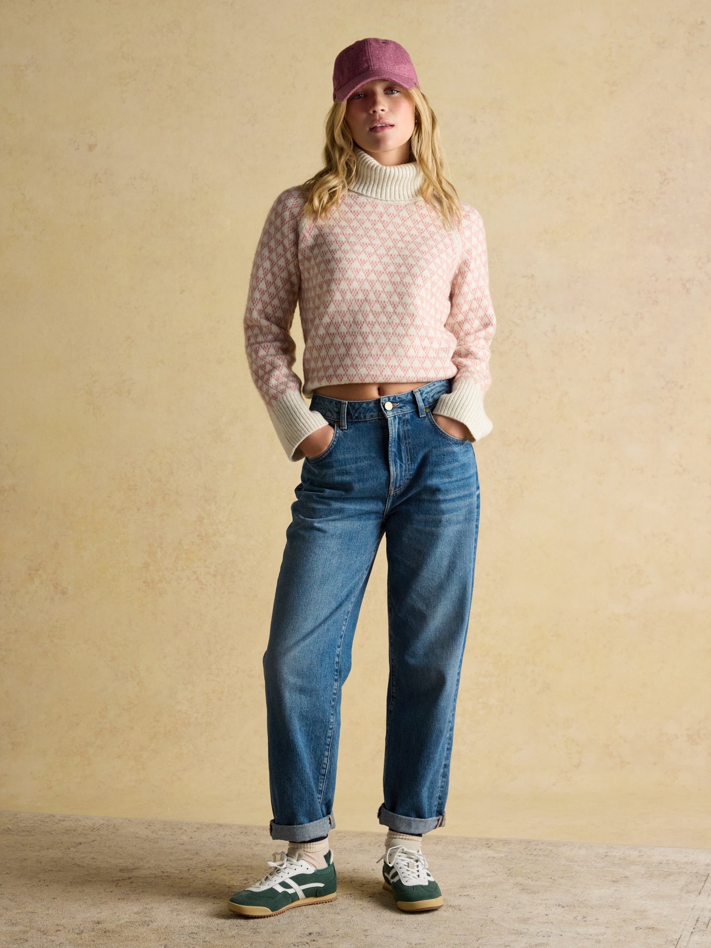 Joules Addison Patterned Jumper with Detachable Roll Neck