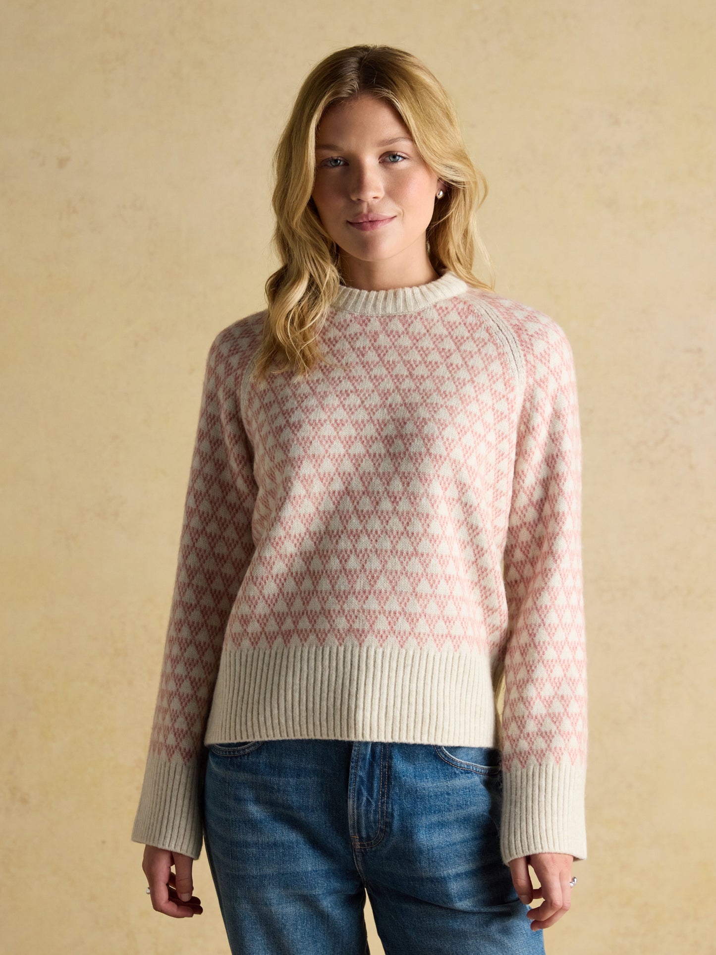 Joules Addison Patterned Jumper with Detachable Roll Neck