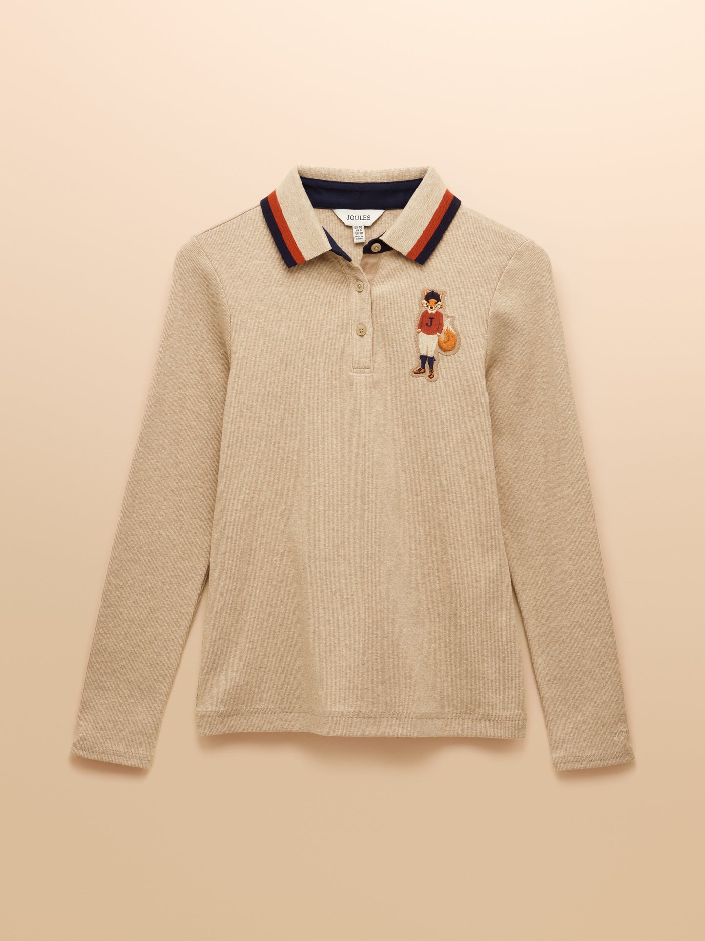 Joules Fairfield Long Sleeve Ribbed Polo Shirt