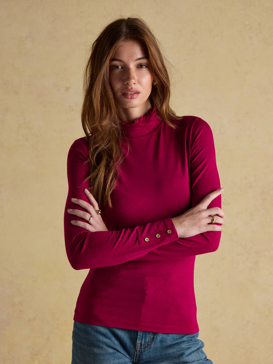 Joules Amy Long Sleeve High Neck Jersey Top