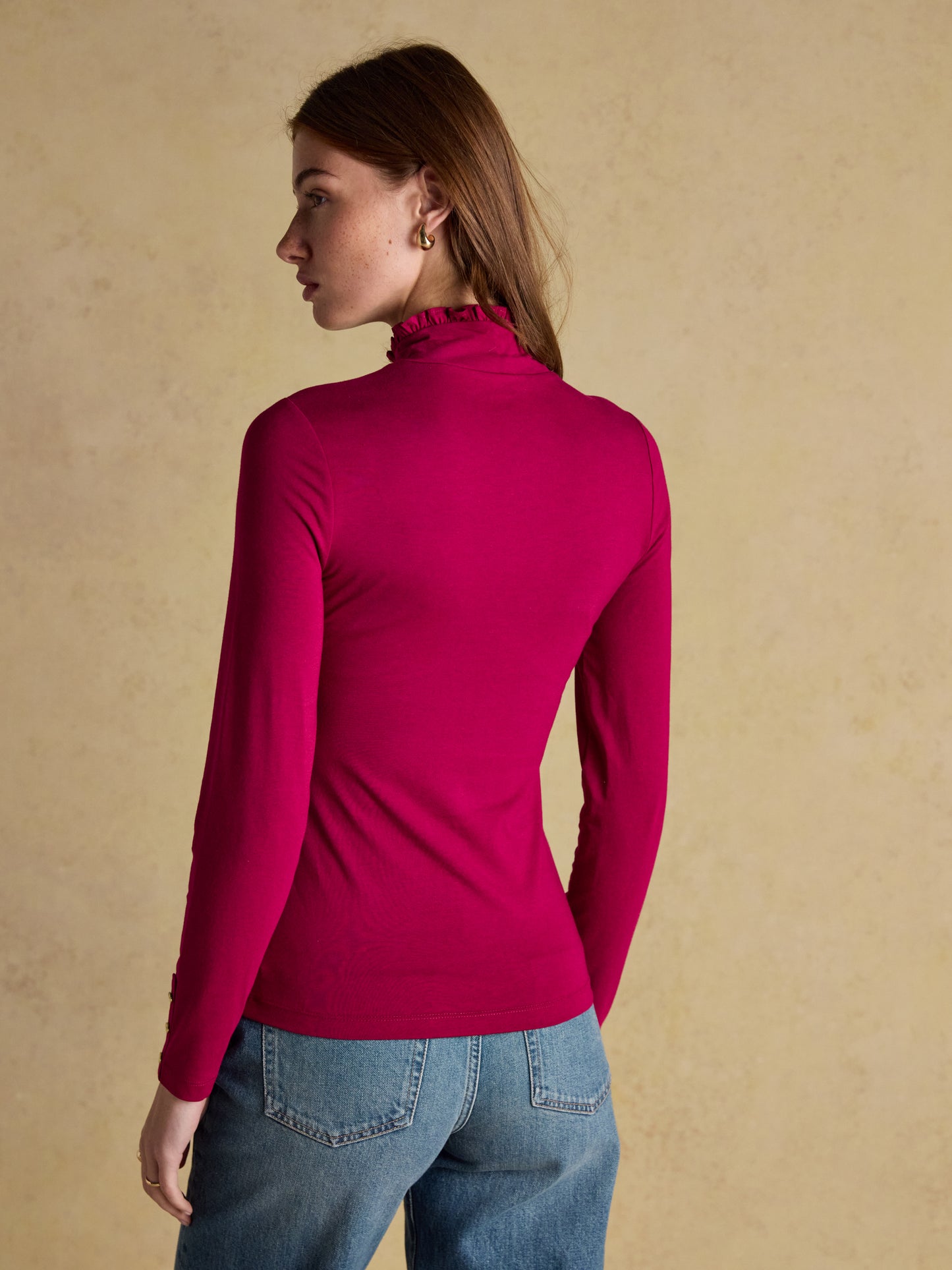 Joules Amy Long Sleeve High Neck Jersey Top