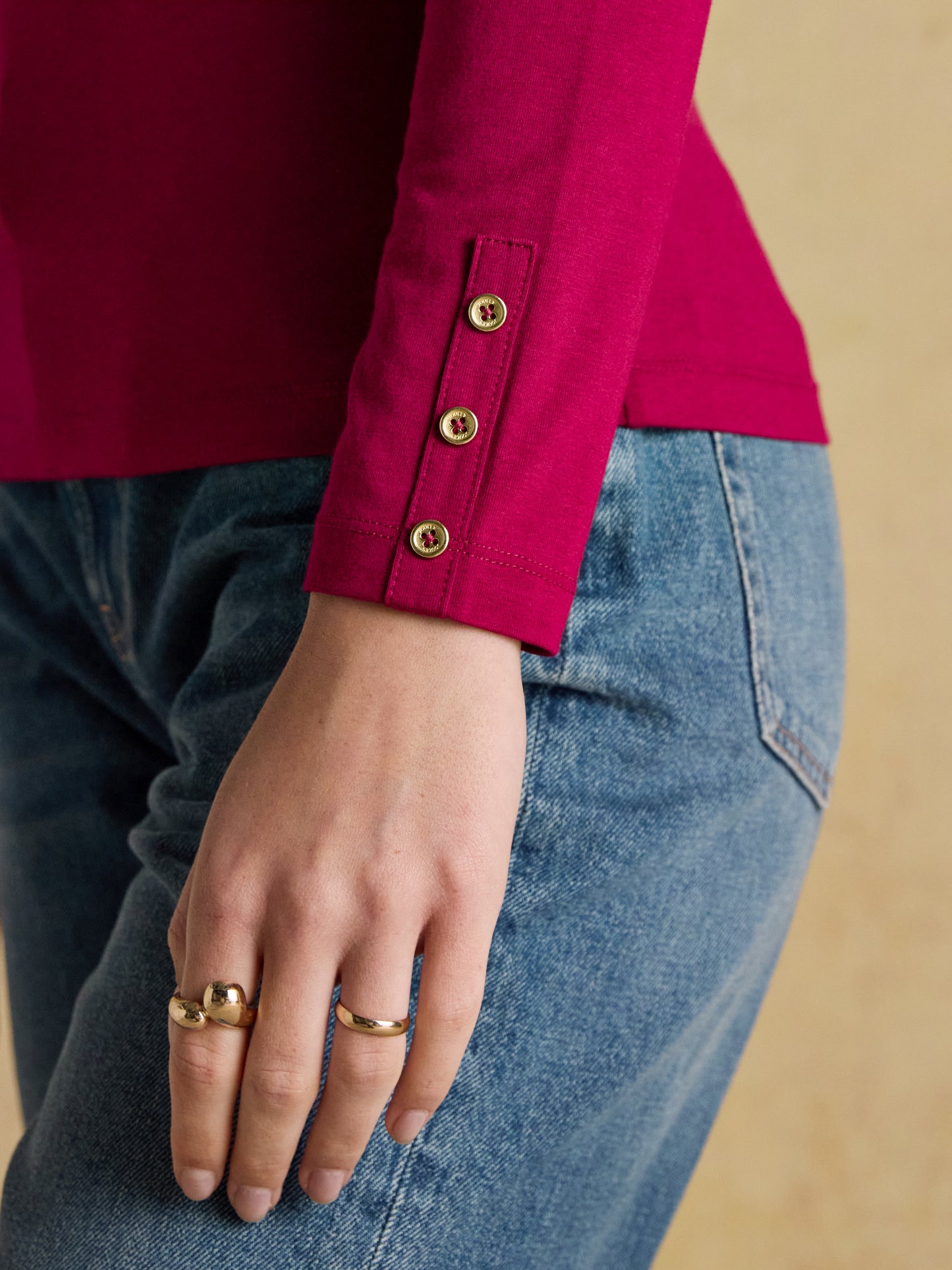 Joules Amy Long Sleeve High Neck Jersey Top