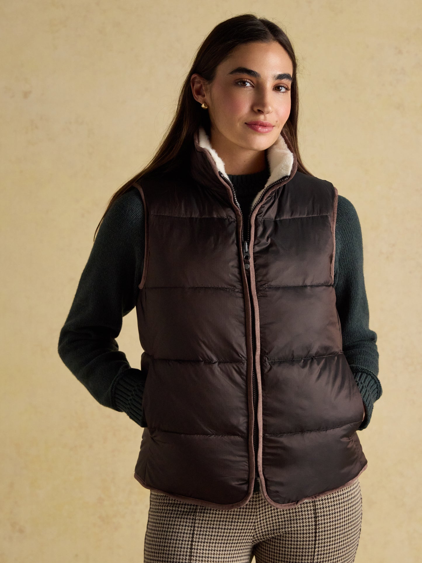 Joules Reversible Faux Fur Padded Gilet