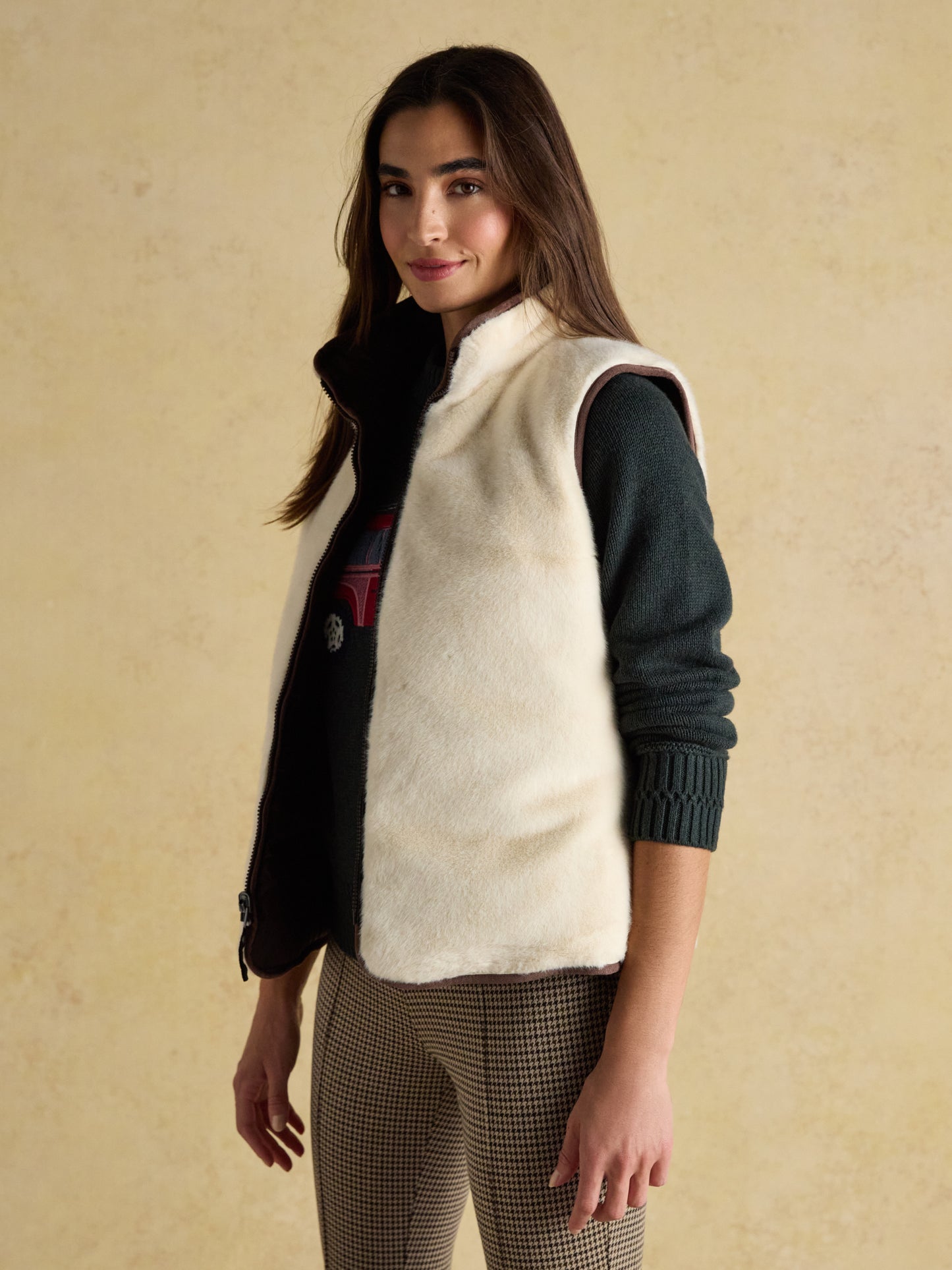 Joules Reversible Faux Fur Padded Gilet