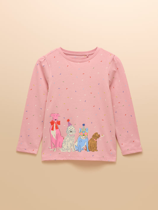 Joules Girls Ava Screeprint Long Sleeve Top
