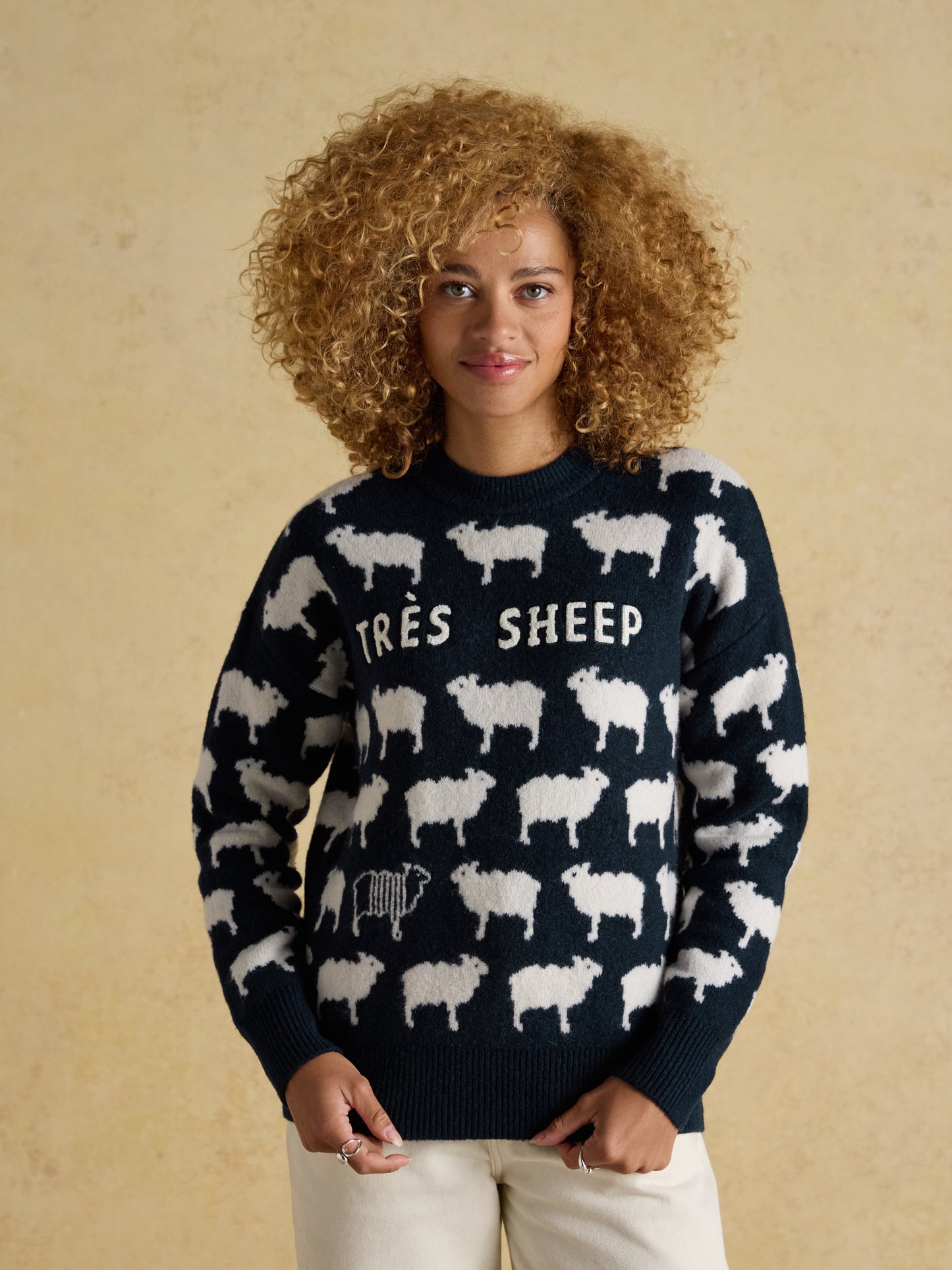 Joules Tres Sheep Intarsia Knitted Jumper