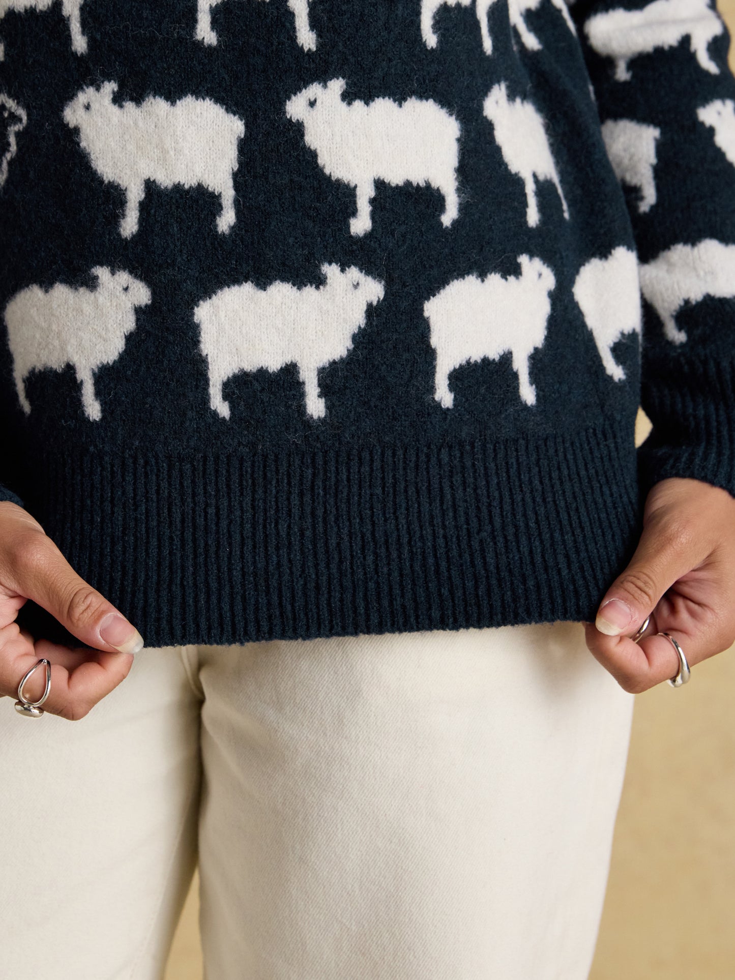Joules Tres Sheep Intarsia Knitted Jumper
