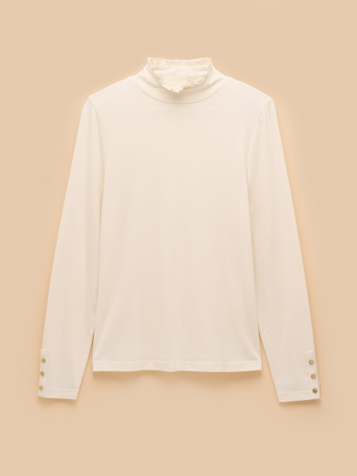 Joules Amy Long Sleeve High Frill Neck Jersey Top
