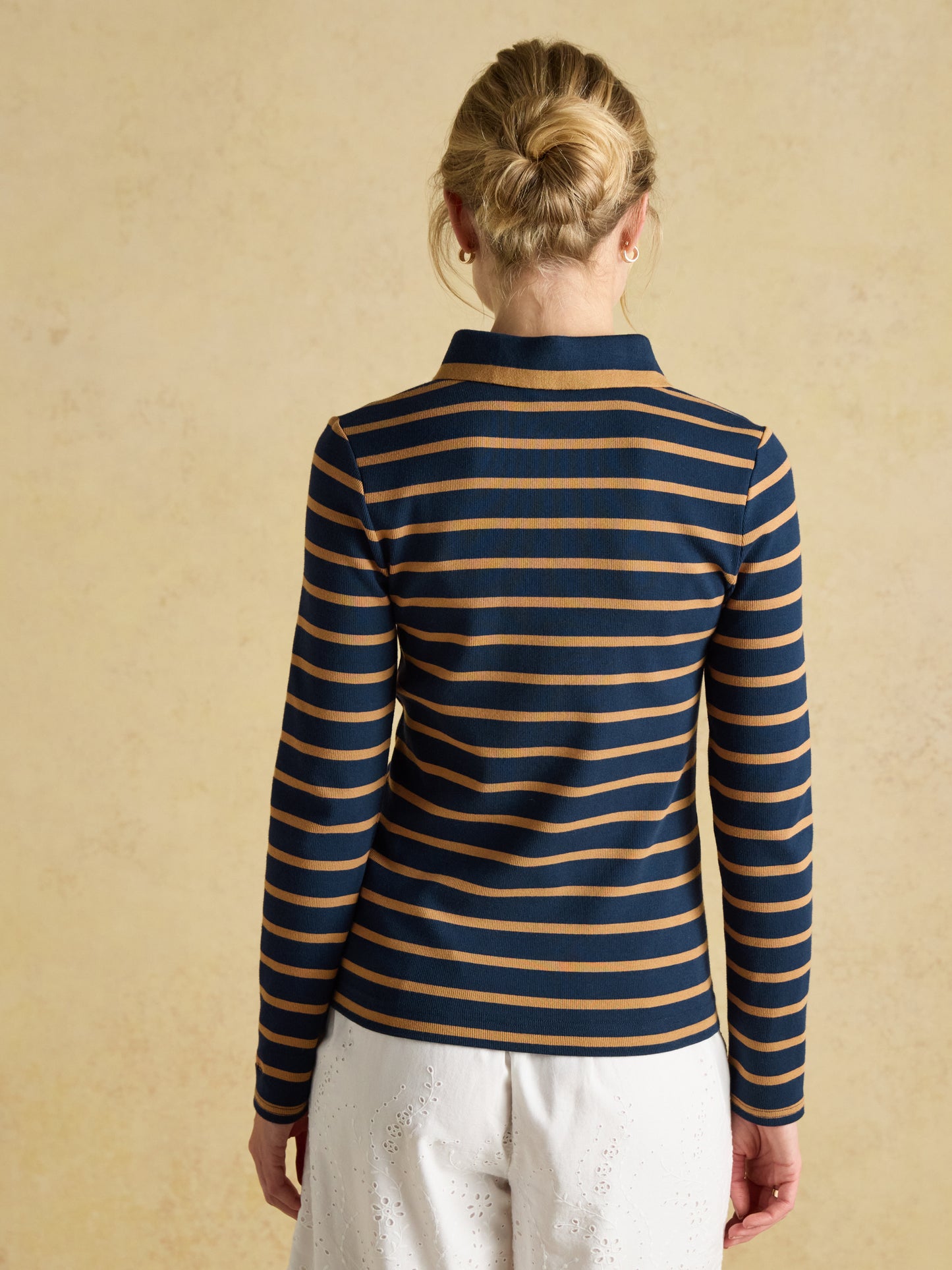 Joules Fairfield Long Sleeve Ribbed Polo Shirt